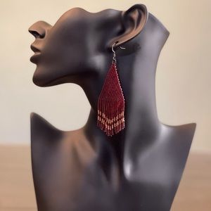 Handmade seed bead earrings.